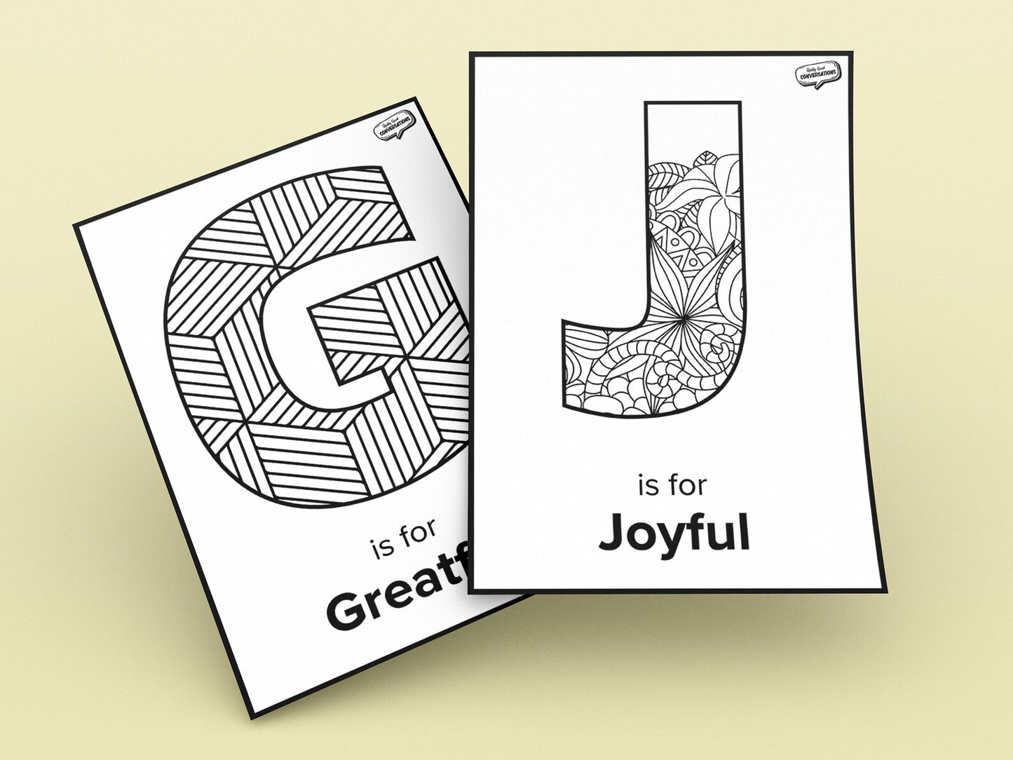 26 Positivity ABC Colouring Pages - Digital Download